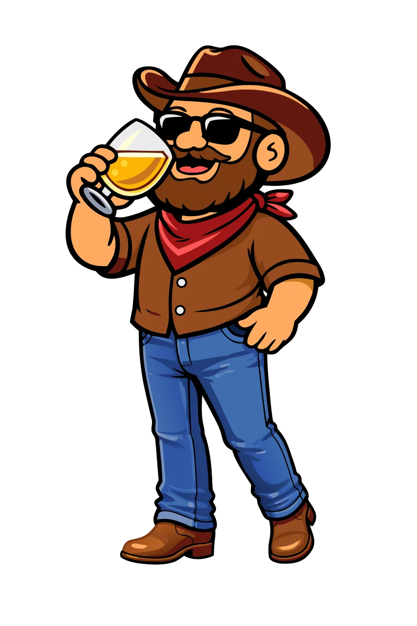 Mr. Sippy, the cowboy host, raising a glass in welcome